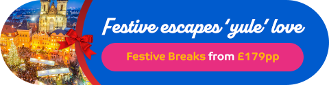 Festive escapes 'yule' love. Take a look at Festive Breaks from £179pp